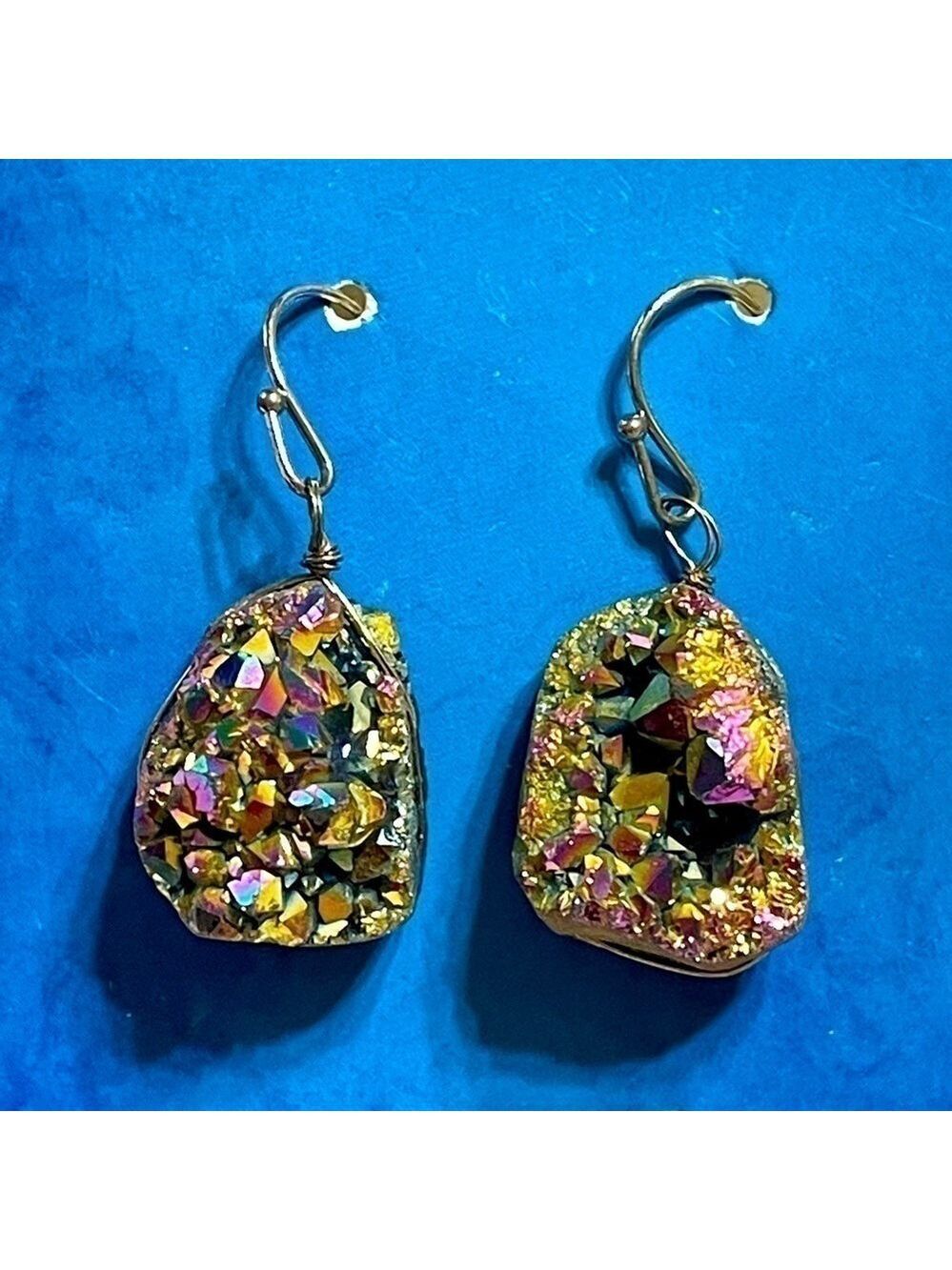 𝅺Earrings Semi-Precious Natural Stones Dangle Statement